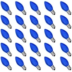 Goothy 25 Pack C7 Led Blue Christmas Replacement Light Bulbs, Shatterproof New. Price: $19.30.