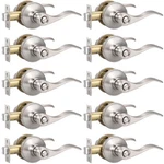 Door Lever 10 Pack Brushed Nickel Privacy Keyless Lock Bedroom Knobonly Satin New. Price: $154.99.