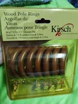 New Wooden Curtain Drapery Clip Rings 1 3/8" Kirsch Walnut. Price: $13.50.