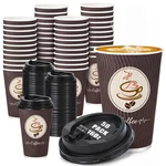 16 Oz Coffee Cups With Lids 50 Pack Brown Disposable To Go Paper ... New. Price: $27.49.