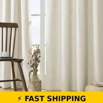 Joydeco 96" Ivory Linen Curtains 2 Panel Set - Light Filtering Drapes New. Price: $60.99.
