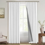 Miulee Linen Pinch Pleated 100 Blackout Curtains For Bedroom 84 Long 2 New. Price: $41.82.