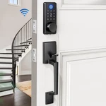 Loctian Wifi Front Door Set - Fingerprint Smart Handle Keyless New. Price: $67.99.