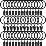 Amzseven 40 Metal Curtain Rings With Clips, 1.5" D Pack, Black New. Price: $26.05.