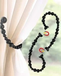 Magnetic Wood Bead Curtain Tiebacks - Powerful Magnets By Insstic, Enhance Boho New. Price: $7.99.