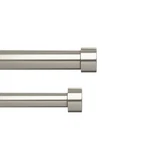 Umbracappa Double Curtain Rod, Matching Finials, 66 To 120-INCH 1014401 Nickel Open. Price: $46.09.