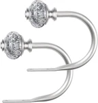 Curtain Holdbacks, Silver Decorative Window Drapery Tiebacks (2 PACK/1 New. Price: $21.66.