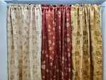 Britney Floral Jacquard Panel Pair 116WX84L Waterfall Valance Beaded Fringe New. Price: $12.99.