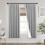 Mrs. Naturall 42X63" Grey Pinch Pleated Linen Curtains - Room Darkening Panels New. Price: $47.97.