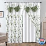 Petrichor Embroidered Sheer Curtain 2 Panels Set Luxury Window Attached New. Price: $63.79.