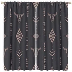 Nanacur Western Bohemian Window Curtains Bull Skull Boho Aesthetic Aztec Art New. Price: $76.34.