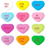 120 Pcs 6 Inch Valentines Day Conversation Heart Cutouts Double Sided Styles New. Price: $23.96.