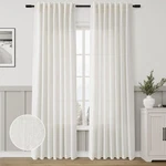 Natural Linen Curtains 84 Inch Length 2 Panels Cream White Pleated Drap... New. Price: $25.03.