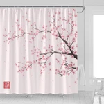 Shower Curtain Set, 70X70, Hooks, Pink, Cherry Blossom, Japanese Floral, Spring New. Price: $25.44.