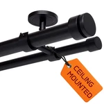 Ceiling Mounted Double Curtain Rods For Windows, Heavy Duty Black Curt... New. Price: $91.19.