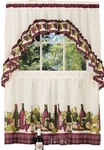 Pc Kitchen Curtains Tier & Swag (57"X30") Set, Wine Grapes,chardonnay, Achim New. Price: $23.99.