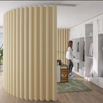 Ryb Home Room Divider 100"W 84"L (pack Of 1), Flexible Track-biscotti Beige New. Price: $78.23.