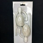 Vintage Curtain Holdback Finial Set White Wicker Decorative Window Hardwear Nos New. Price: $16.99.