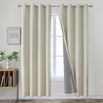 Joydeco Blackout Curtains 42"W X 84"L Panels Light Beige Grommet Thermal Open. Price: $19.99.