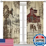 Auimzoo Country Farm Blackout Curtains Vintage Windmill Rustic Cow Barn Decor New. Price: $50.99.