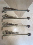 Vintage Victorian Art Deco Floral Set 4 Swing Arm Curtain Rods & 1 Bracket. Price: $69.99.