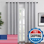 Qmqmok Light Grey Linen Blackout Curtains 108 Inch Length 2 Panels Set For Bedro New. Price: $74.43.