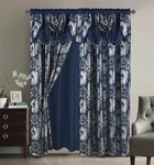 Glory Rugs Jacquard Luxury Window 2 Panel Set Navy Curtain With Attached Vala... New. Price: $55.18.