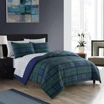 Dearfoams 7 Piece Super Soft Bag Bedding Set Blue Tartan King New. Price: $91.93.
