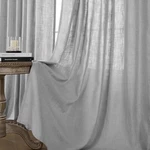 Joydeco Linen Curtains - Light Filtering Ebony Grey Set Of 52W X 72L New. Price: $24.99.