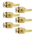 Gobrico 6 Pack Heavy Duty Gold Square Privacy Interior Door Levers Satin Brass New. Price: $163.78.