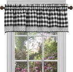 Achim Buffalo Check Valance Window Curtains - 58"W X 14"L (pack Of 1), Black New. Price: $24.99.
