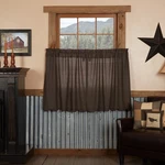 Primitive 36"X36" Plaid Tier Pair Black Rod Kitchen Window Curtains Vhc Brands New. Price: $35.95.
