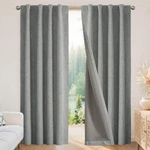 Joydeco Blackout Curtains For Bedroom - 66"W X 108"L (pack Of 2), Light Grey New. Price: $68.06.