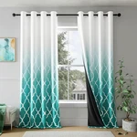 Metro Parlor Ombre Full Blackout Curtains 96 Inches Long Panels 52X95X2 Teal New. Price: $33.14.