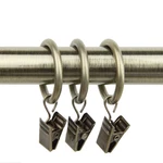 Rod Desyne 10 Count 1-INCH Curtain Rings With Clip For Windows, Antique Brass New. Price: $11.96.