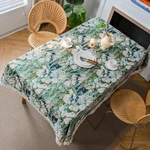 Vogol Elegant Flower Pattern Tablecloth, Vintage Linen Textured Rectangle Tab... New. Price: $51.51.