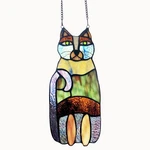 River Of Goods Window Panel Stained Glass Purple Crazy Cat Decorative Chain New. Price: $57.49.
