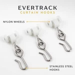 Evertrack Curtain Hooks Pack Of 15 Dual Wheel Roller Carriers For Ceiling Mount New. Price: $34.99.