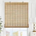 Lazblinds Cordless Bamboo Roll Up Shades For Windows 27" X 64" Open. Price: $44.87.