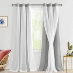Hiasan Blackout Curtains With Sheer Overlay Double Layer Noise Reducing 42"X96" New. Price: $83.89.