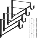 Shelving Brackets With Rod Holder For Closet Shelves - 4 Pack, Black Metal, 12.5 New. Price: $48.99.