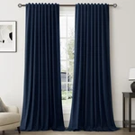 Nanspring Navy Blue Linen 100 Blackout Curtains For Bedroom 90 Inch Length 2 New. Price: $94.09.