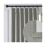 Full Blackout Pinch Pleated Linen Texture Curtain For Living Room,back Tab Lu... New. Price: $117.01.