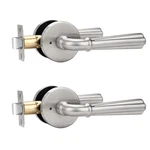 Orger 2 Pack Satin Nickel Privacy Door Lever Interior Handle Lock Keyless New. Price: $77.57.
