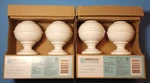 4 New Martha Stewart Living White Finish Finials Round 2 Sets 1-3/8". Price: $30.00.