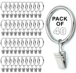 Silver Curtain Rings With Clips 1.5" Inch Set Of 40 Heavy Duty Hooks ... New. Price: $29.02.