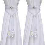 Pedobo Magnetic Curtain Tiebacks, 2 Pack Crystal Beaded Tassel Sheer/drapery New. Price: $17.57.