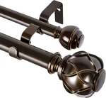 Double Curtain Rods 140 To 195 Inches (12-16 Feet) Telescoping Heavy Duty New. Price: $94.99.