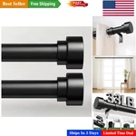Heavy Duty Black Curtain Rods - 2 Pack With End Caps, Stylish & Functional New. Price: $69.29.