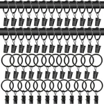 50PCS Curtain Rings With Clips - Black Metal Drapery 1.26 Inch New. Price: $10.99.